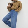 Blue Tailored Wide Leg Jeans
