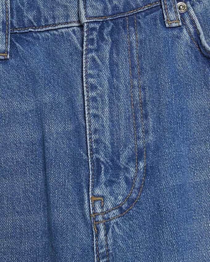 Blue Tailored Wide Leg Jeans