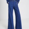 Blue Wide Leg Palazzo Jeans