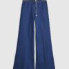 Blue Wide Leg Palazzo Jeans