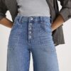 Blue Wide Leg Pocket Front Jeans