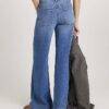 Blue Wide Leg Pocket Front Jeans