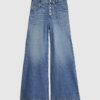 Blue Wide Leg Pocket Front Jeans
