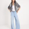 Blue Wide Leg Pyjama Style Jeans