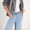 Blue Wide Leg Pyjama Style Jeans