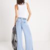 Blue Wide Leg Pyjama Style Jeans