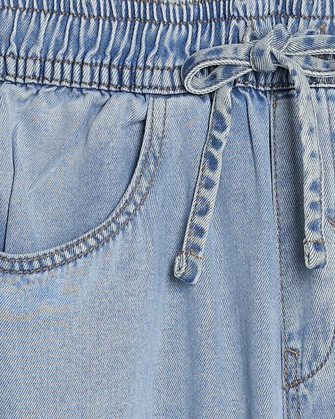 Blue Wide Leg Pyjama Style Jeans