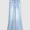 Blue Wide Leg Pyjama Style Jeans