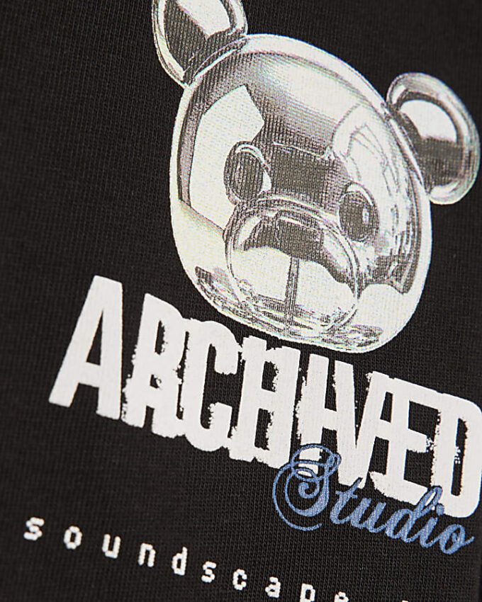 Boys Black Chrome Bear T-Shirt