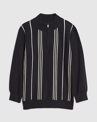 Boys Navy Stripe Funnel Top