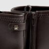 Brown Block Heel Stretch Sock Boot