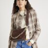 Brown Chain Front Cross Body Bag