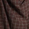 Brown Check Cowl Neck Drape Blouse