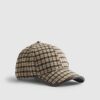 Brown Check Print Cap