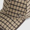 Brown Check Print Cap