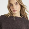Brown Cosy Long Sleeve Bubble Hem Top