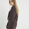 Brown Cosy Long Sleeve Bubble Hem Top