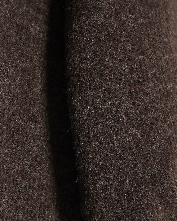 Brown Cosy Long Sleeve Bubble Hem Top