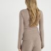 Brown Cosy Long Sleeve Twist Front Top