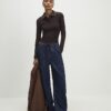 Brown Cosy Tipped Polo Top