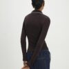Brown Cosy Tipped Polo Top