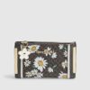 Brown Daisy Monogram Print Mini Purse