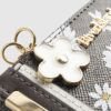 Brown Daisy Monogram Print Mini Purse