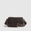 Brown Double Compartment Cross Body Bag