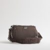 Brown Double Compartment Cross Body Bag