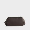 Brown Double Compartment Cross Body Bag