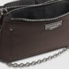 Brown Double Compartment Cross Body Bag