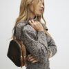 Brown Double Zip Suede Cross Body Bag