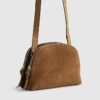 Brown Double Zip Suede Cross Body Bag