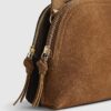 Brown Double Zip Suede Cross Body Bag