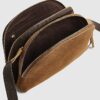 Brown Double Zip Suede Cross Body Bag