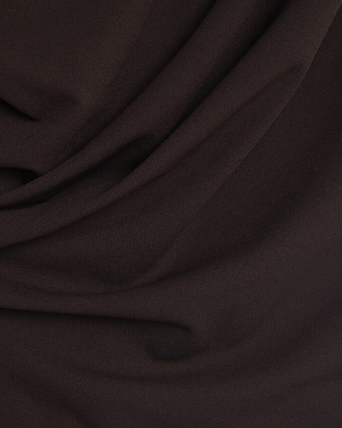 Brown Drape Midi Dress