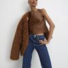 Brown Faux Leather Sleeveless Top