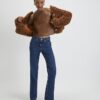 Brown Faux Leather Sleeveless Top