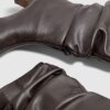 Brown Faux Leather Slouch Ankle Boots