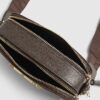 Brown Faux Suede Branded Cross Body Bag