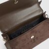 Brown Faux Suede Charm Tote Bag