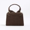 Brown Faux Suede Mini Cross Body Tote Bag