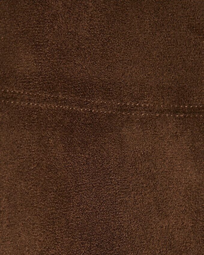 Brown Faux Suede Mini Skirt