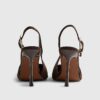 Brown Faux Suede Sling Back Court Heels