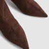 Brown Faux Suede Slouch High Leg Boots