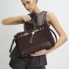 Brown Faux Suede Tote bag