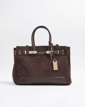 Brown Faux Suede Tote bag