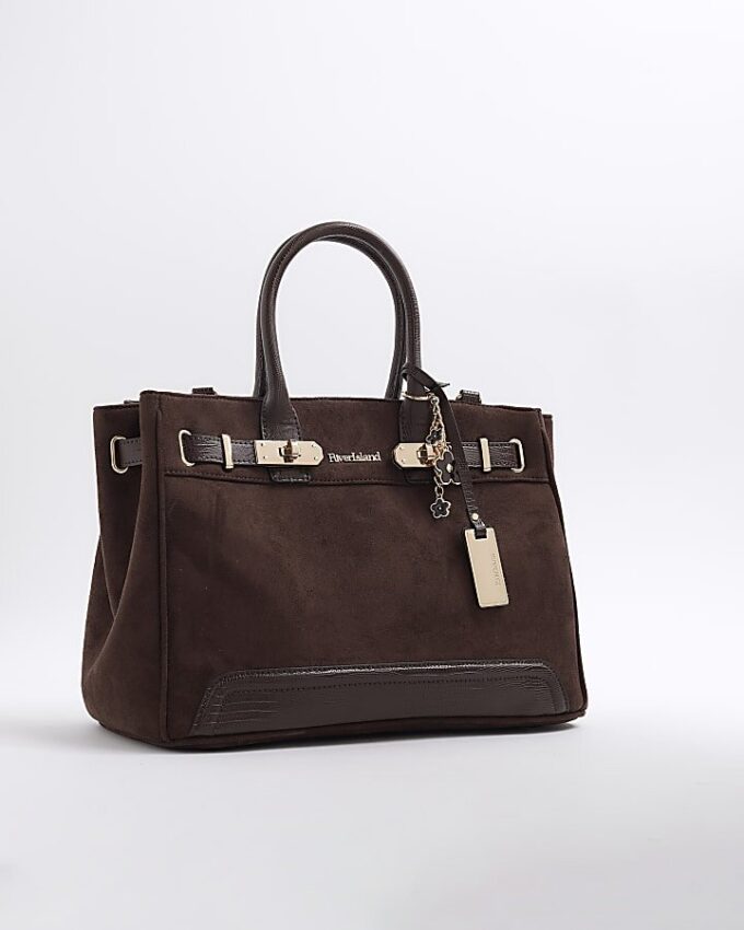 Brown Faux Suede Tote bag