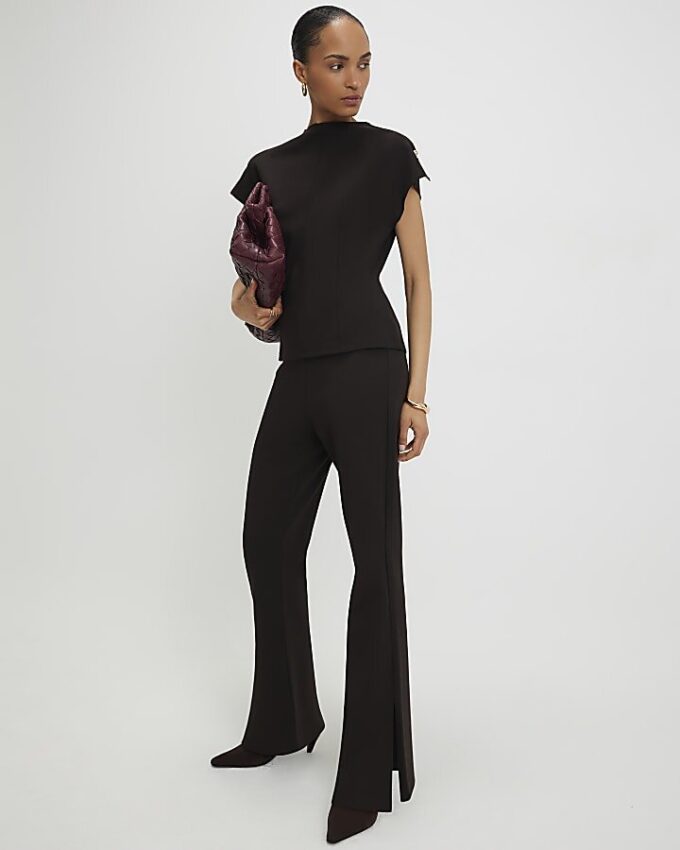 Brown Flared Trousers