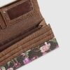 Brown Floral Monogram Clip Top Purse